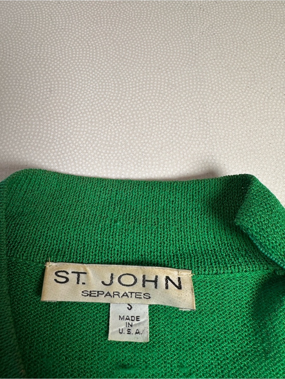 Vintage 80’s St John Fish Sweater Womens Size 3 Green Tropical Knit USA - Picture 5 of 11